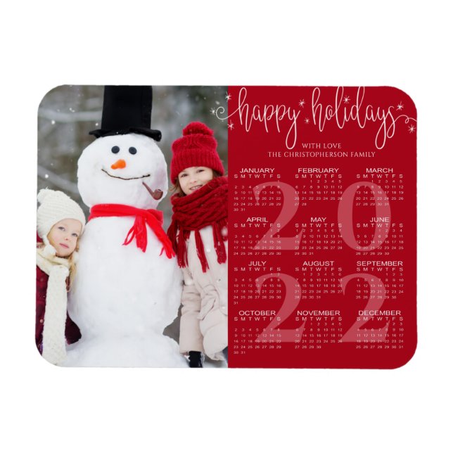 Moderne 2022 Kalender Foto Script FAPPY FERIEN Magnet (Horizontal)