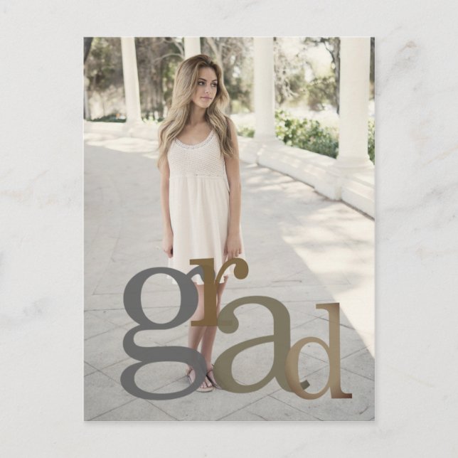 Moderne 2024 Grad Foto - Bekanntgabe neutraler Tön Postkarte (Vorderseite)