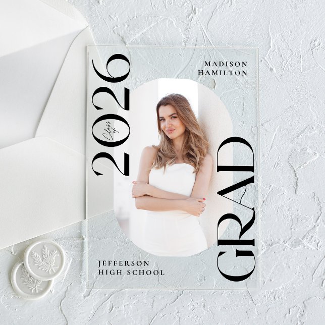 Moderne 2025 Foto Akryllische Abschluss Ankündigun Acryleinladungen (Von Creator hochgeladen)