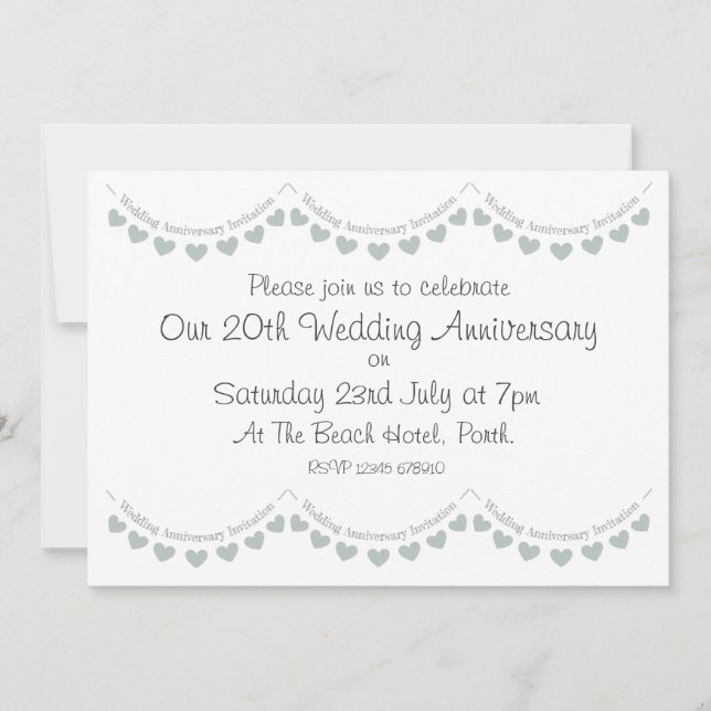 Moderne 20. China Hochzeitstag Einladung (Vorderseite)