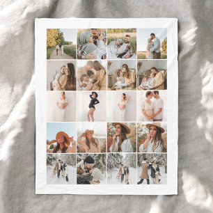 Moderne 20 FotoCollage Fleecedecke