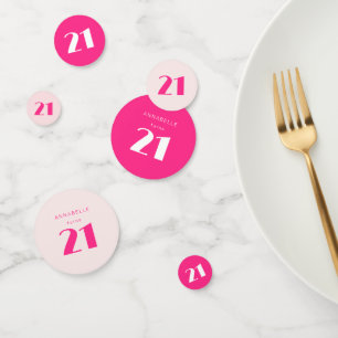 Moderne 21. Einundzwanzig Heiße Pink Geburtstagsfe Konfetti