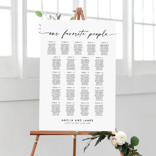 Moderne 21 Tische Unsere Lieblings-Personen Sitzpl Poster