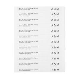 Moderne 24 x dünne Rücksendeadresse für Hochzeiten