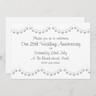 Moderne 25. Silver Wedding Anniversary Einladung
