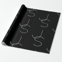 Moderne 2 Anfangsbuchstaben Muster | Schwarz & Wei