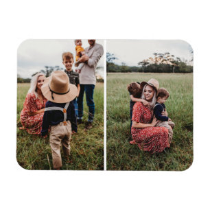Moderne 2-Familien-Fotocollage Entwerfen Sie Ihr Magnet