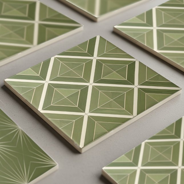 Moderne 2-Farben-Geometrie-Muster #26 Olivgrün ID1 Fliese (Von Creator hochgeladen)