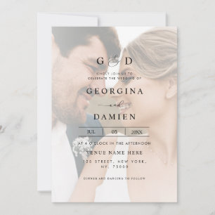 Moderne 2 Foto Ampersand in einer Hochzeit Einladung