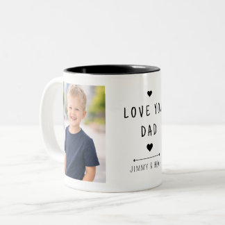 Moderne 2-Foto-Collage Lieber Vater Zweifarbige Tasse