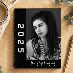 Moderne 2-Foto-Collage personalisiert Notizbuch