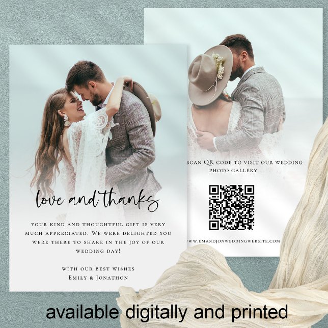 Moderne 2-Foto-Fett-Liebe für QR-Code dank Karte (Von Creator hochgeladen)