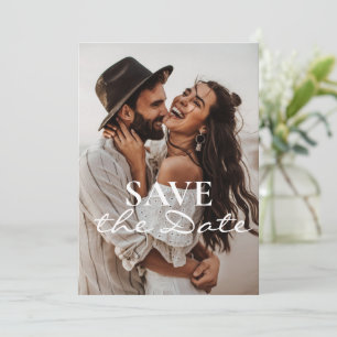 Moderne 2-Foto Hochzeit retten Termine Save The Date