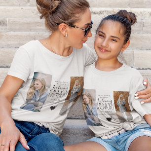 Moderne 2-Foto-In-Loving-Memory-Hommage T-Shirt