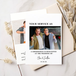 Moderne 2-Foto Trauzeugen Antrag Aufforderung Einladung