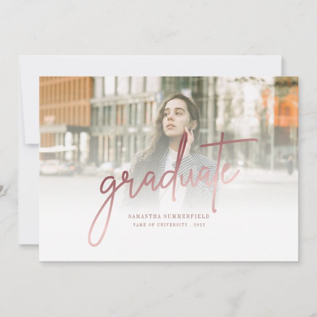 Moderne 2 Fotos Grad 2025 Abschluss Ankündigung (Vorderseite)