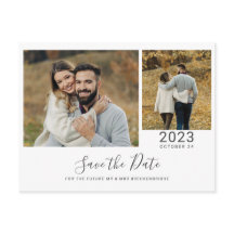 Moderne 2 Fotos Save the Date zusammenfassen