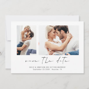 Moderne 2 Fotos Script Wedding Save The Date