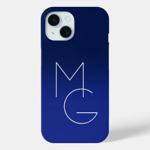 Moderne 2 Initialen   Deep Blue Ombre Case-Mate iPhone Hülle