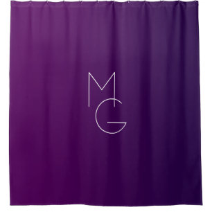 Moderne 2 Initialen   Deep Lila Subtle Ombre Duschvorhang