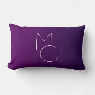 Moderne 2 Initialen   Deep Lila Subtle Ombre Lendenkissen