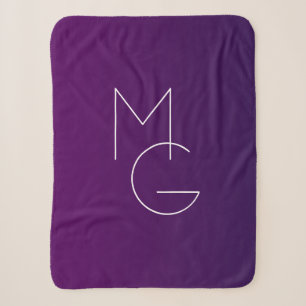 Moderne 2 Initialen Deep Purple Subtile Ombre Sherpadecke