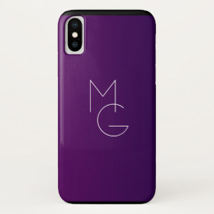 Moderne 2 Initialen Tiefes Lila Subtiles Ombre Case-Mate iPhone Hülle