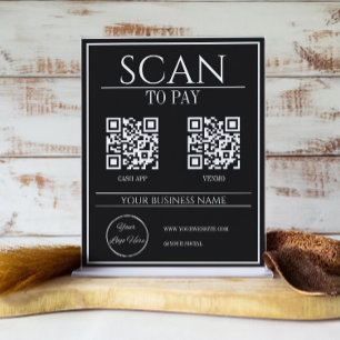 moderne 2-QR-Code-Unternehmensscan zur Zahlung Poster