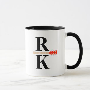 Moderne 2-Schwarz-Initialen Monogram, weiß Tasse