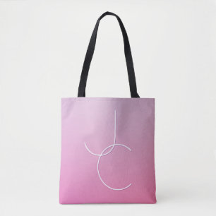 Moderne 2 überlappende Initialen Rosa Ombre