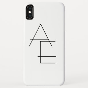 Moderne 2 überlappende Initialen Schwarz auf Wei Case-Mate iPhone Hülle