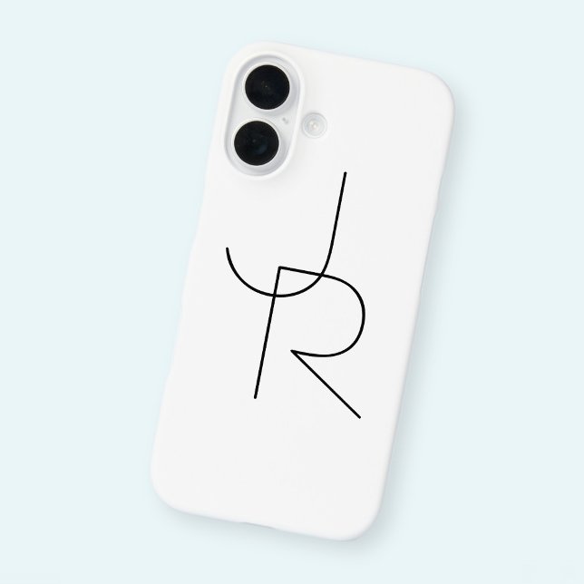 Moderne 2 überlappende Initialen | Schwarz auf Wei Case-Mate iPhone Hülle (Von Creator hochgeladen)