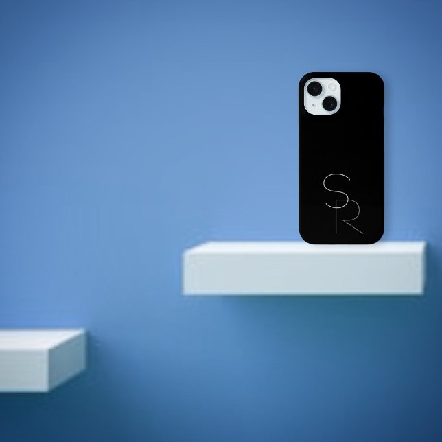 Moderne 2 Überschneidungen | Grau auf schwarz Case-Mate iPhone Hülle (Von Creator hochgeladen)