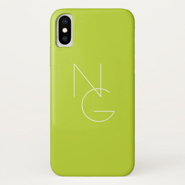 Moderne 2 Überschneidungen | Lime Green Case-Mate iPhone Hülle (Rückseite)
