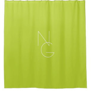 Moderne 2 Überschneidungen Lime Green Duschvorhang