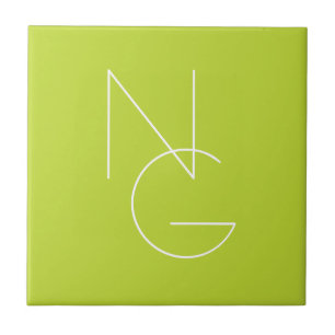 Moderne 2 Überschneidungen   Lime Green Fliese