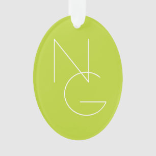 Moderne 2 Überschneidungen   Lime Green Ornament