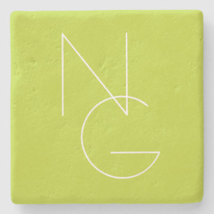 Moderne 2 Überschneidungen   Lime Green Steinuntersetzer