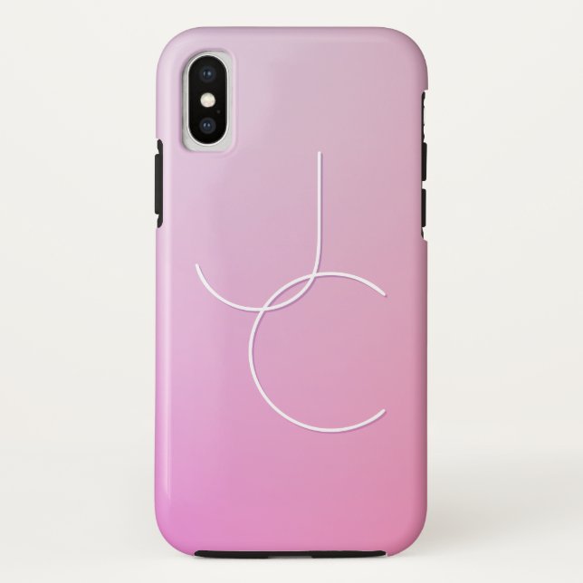 Moderne 2 Überschneidungen | Pink Ombre Case-Mate iPhone Hülle (Rückseite)