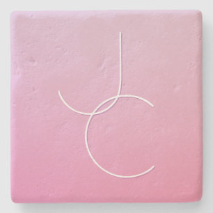 Moderne 2 Überschneidungen Pink Ombre Steinuntersetzer