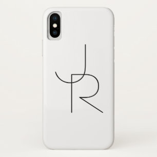 Moderne 2 Überschneidungen Schwarz auf Weiß Case-Mate iPhone Hülle