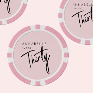 Moderne 30. Dreißigste Geburtstagsparty Pokerchips