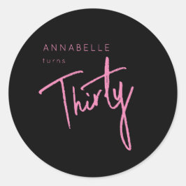 Moderne 30. Dreißigste Geburtstagsparty Runder Aufkleber