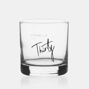 Moderne 30. Dreißigste Geburtstagsparty Whiskyglas