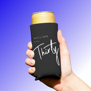 Moderne 30. Dreißigste Männer Geburtstag schwarz Selters Dosenkühler