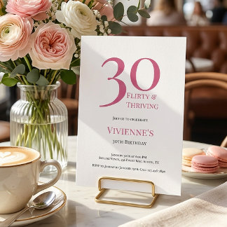 Moderne 30 Flirty & Thriving 30. Geburtstagsfeier Einladung