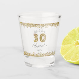 Moderne 30 und prächtige Gold Gitter Personalisier Schnapsglas