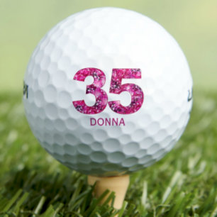 Moderne 35. Geburtstagsgolfbälle 35 rosa Initialen Golfball
