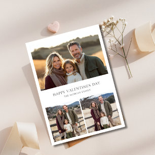Moderne 3-Familien Foto Kinder Happy Valentines Da Feiertagskarte