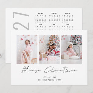 Moderne 3 Foto 2027 Kalender Frohe Weihnachten